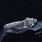 S925 Sterling Silver Vintage Hand-woven Domineering Lion Bracelet Ethnic Style Pi-Mart