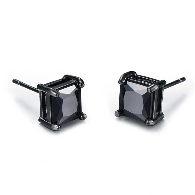 Small Black Punk Stud Earrings Pi-Mart