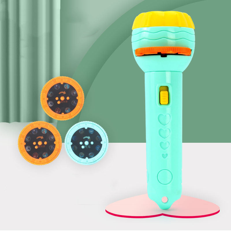 Cartoon Projection Flashlight 80 Patterns Creative Children Flashlight Toy Projector Baby Toys Bedtime Story Book Pi-Mart