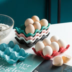 Home Kitchen Creative Ceramic Egg Grid Egg Rack Pi-Mart
