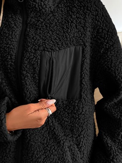 Winter Warm Zip Up Long Sleeve Jacket Fuzzy Cozy & Stylish Jacket Cold-Weather Essential Outdoor Jacket Stevvex