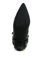 Buckle Harness Stiletto Boots - 3" Heel | Femstylo