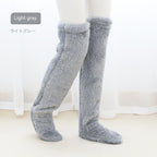 Over Knee High Fuzzy Long Socks Winter Warm Cold Leg Knee Joint Cold-proof Stockings Home Floor Sleeping Socks Pi-Mart