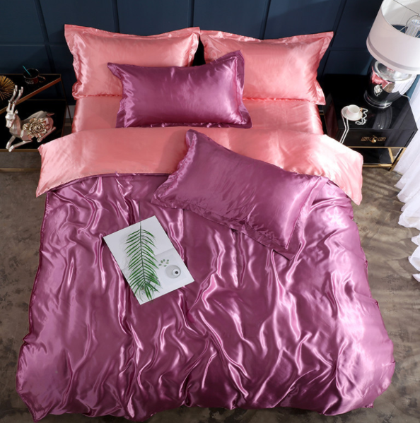 Bed Sheet Quilt Cover Naked Sleep Cool Silk Single Three Piece Set Pi-Mart