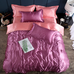 Bed Sheet Quilt Cover Naked Sleep Cool Silk Single Three Piece Set Pi-Mart