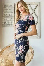 Ruched Floral Mini Dress – Vibrant Plus-Size Summer Style