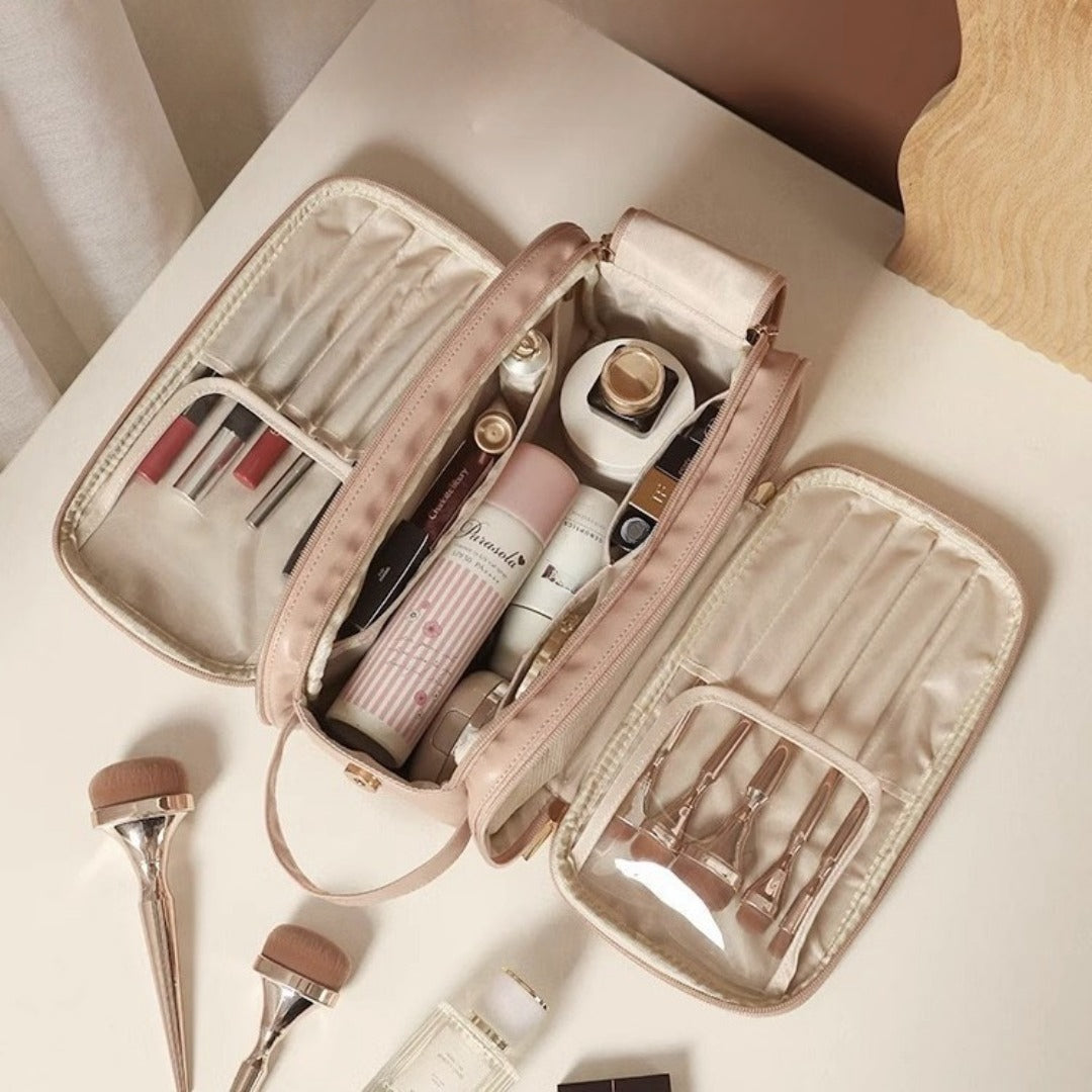Makeup bag with compartments, Multifunctional cosmetic bag women's large capacity, portable storage bag, partition travel toilet bag, makeup bag organizer, - SJB-DIAMOND ELITES
