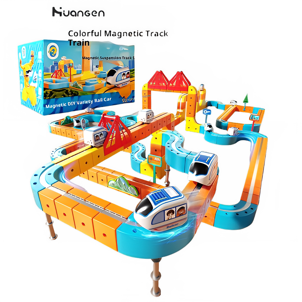 New Children'S Educational Electric Magnetic High-Speed Train Magic Track Cube Diy Magnetic Assembly Toy For Boys And Girls Pi-Mart