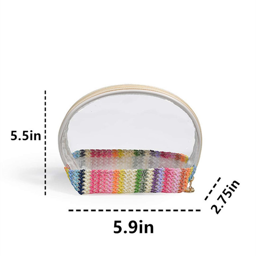 Travel makeup bag,Makeup bag organizers,Makeup bags small, woven cosmetics storage bag, portable waterproof cosmetic bag, small straw travel storage bag - SJB-DIAMOND ELITES