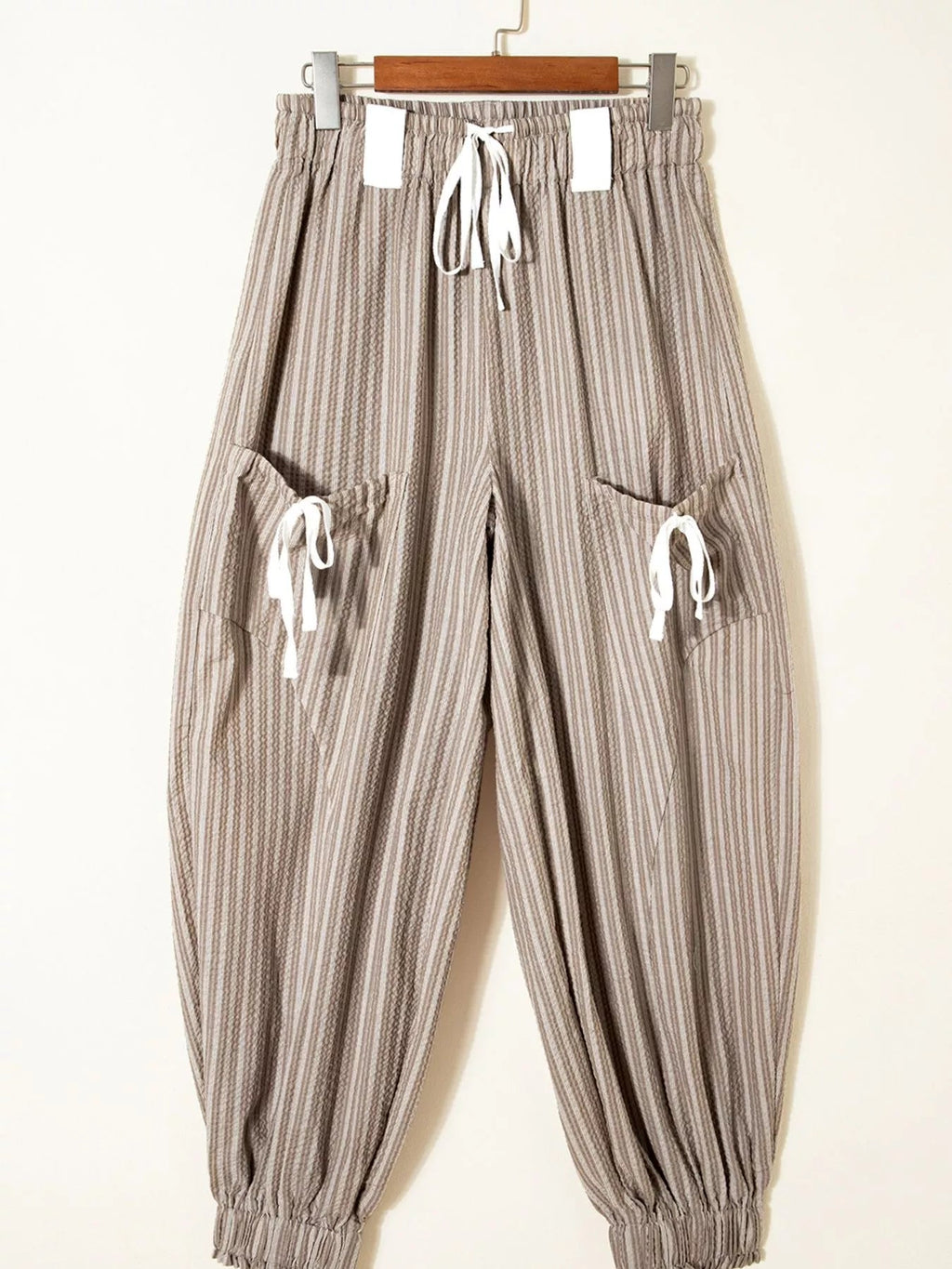 StripeFlex Cargo Joggers: Comfy, Pocketed, Easy-Care THRIXINE