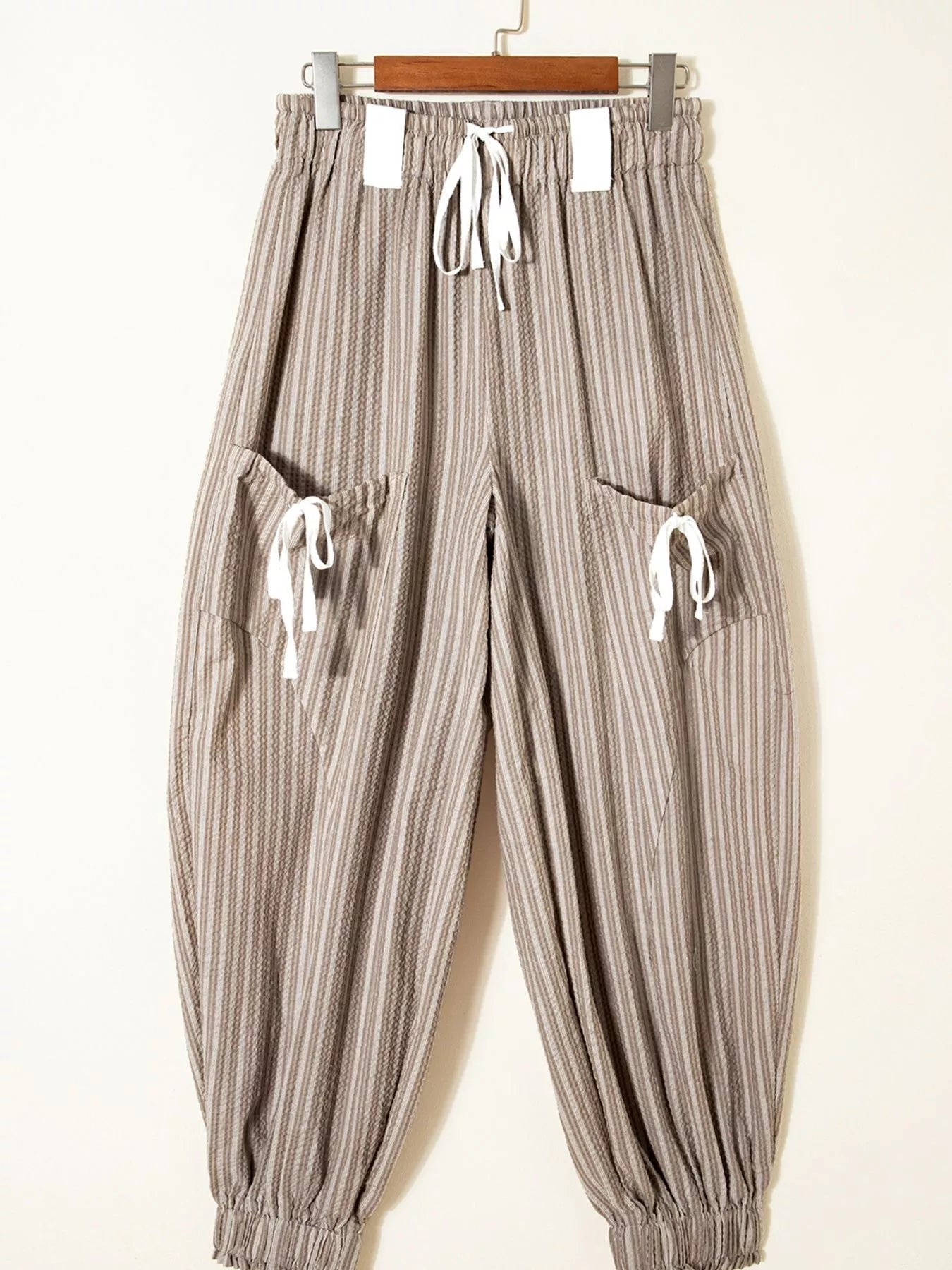 StripeFlex Cargo Joggers: Comfy, Pocketed, Easy-Care THRIXINE