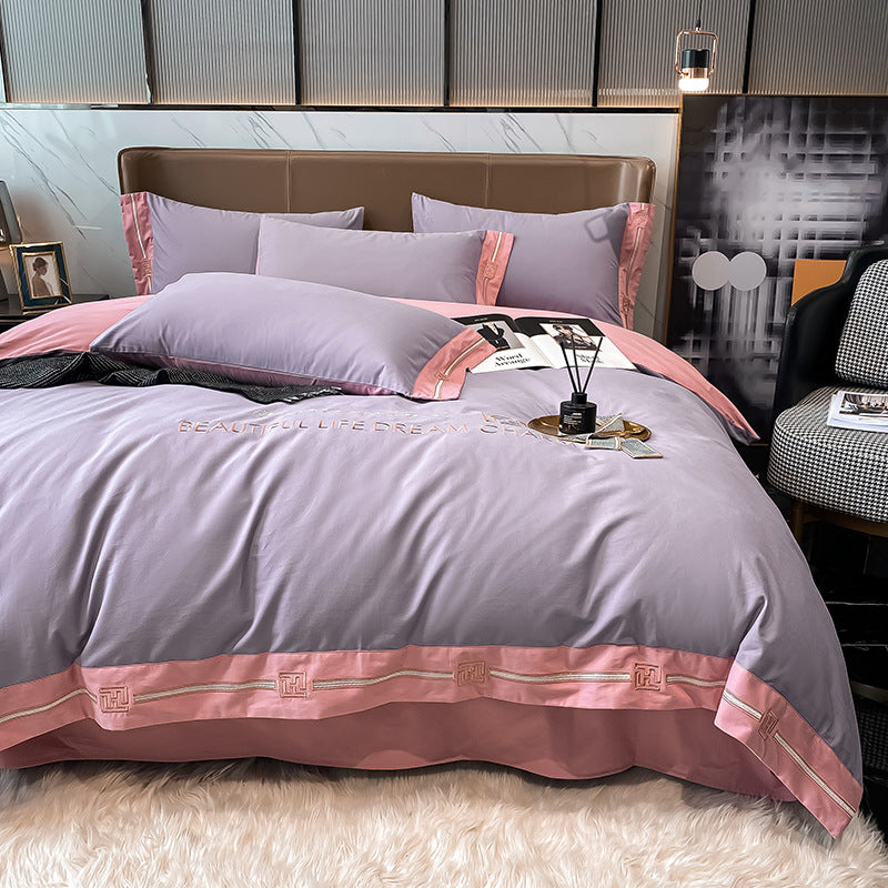 Pure Cotton Quilt Cover Linen Bed Sheet Autumn And Winter Set Pi-Mart
