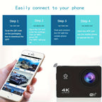 4K WIFI Action Camera: Unleash Your Visual Creativity with 170° Ultra-Wide Angle, Crisp 2" Display, And Ample 32GB Memory. Paired with A Remote Control Accessory Kit for Ultimate Convenience. Father's Day Gift, Capture And S Lootquake LLC