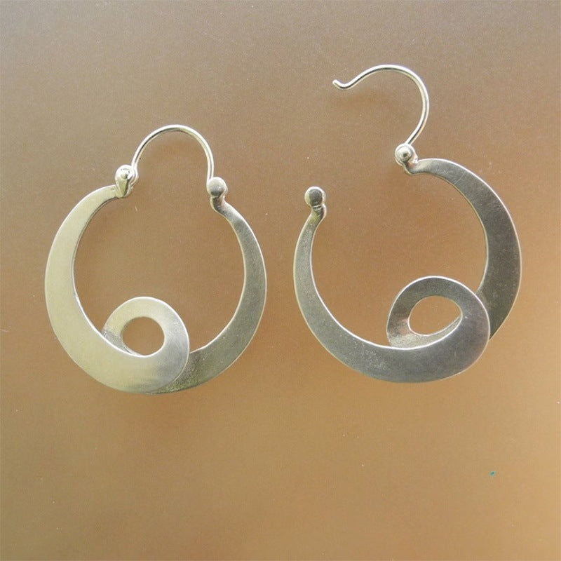 Simple Geometric Gypsy Curved Metal Ear Ring Pi-Mart