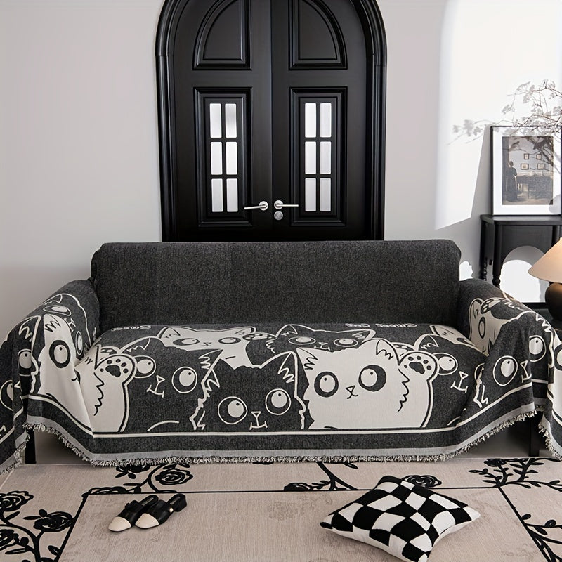 1pc Elastic Four Seasons Universal Sofa Cover Double-sided Sofa Slipcover Anti-cat Scratch Couch Cover Furniture Protector For Bedroom Office Living Room Home Decor Couch Cover Blanket Sofa Cover Blanket Sofa Throw Blanket Lootquake LLC