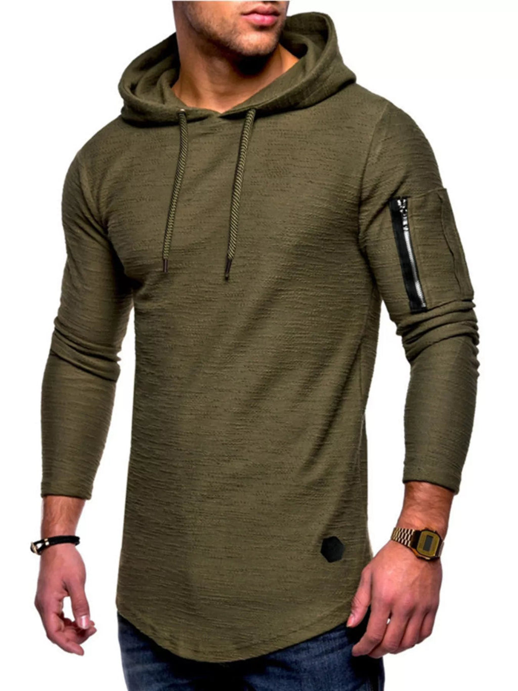 Men's Plus Size Casual Slim Fit Long Sleeve Hoodie THRIXINE