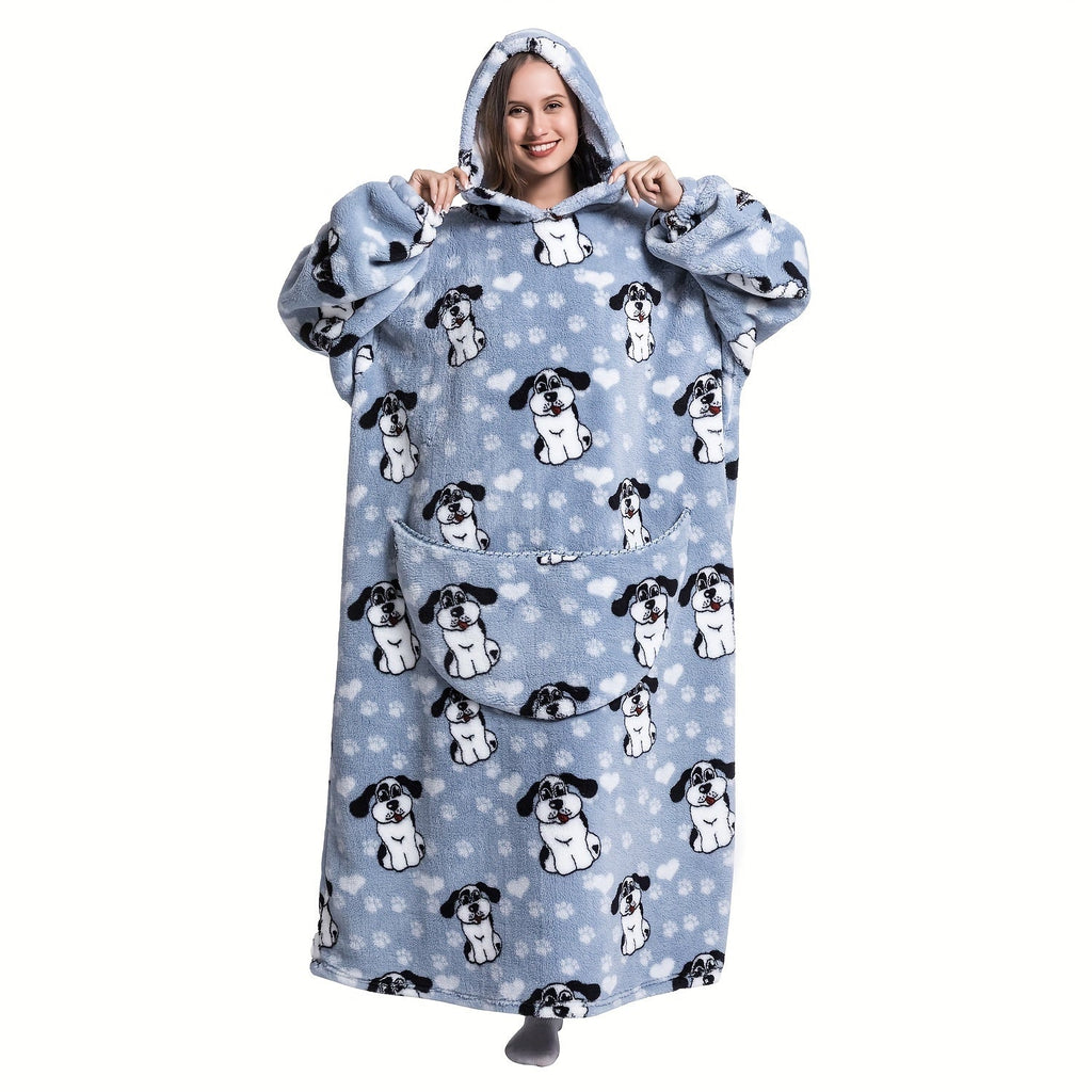 1pc Extra Long Wearable Blanket Hoodie With Sleeves - Ultra Soft, Super Warm, and Cozy Fleece Oversized Hoodie Blanket with Giant Pocket for Snuggling Up - Perfect Gift for Women, Men, and Mom Lootquake LLC