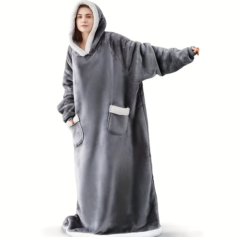 1pc Super Soft Hoodie Wearable Blanket for Adults with Big Pocket - Perfect for Christmas Parties and Cozy Nights In Lootquake LLC