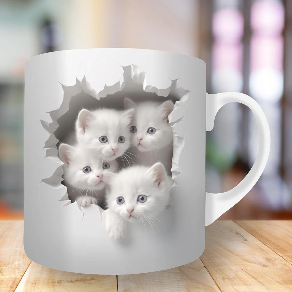 Cat Hollow Wall Ceramic Coffee Mug Pi-Mart