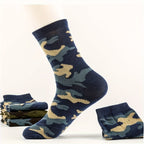 3 Pcs Men's Camo Sports Crew Socks - Durable, Stretchy, Ribbed Cuff for All Seasons Lootquake LLC