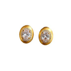 Silver Needle Micro Inlaid Zircon Brushed Geometric Ear Studs