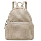 Woven backpack purse for women beige 2068 BR - SJB-DIAMOND ELITES