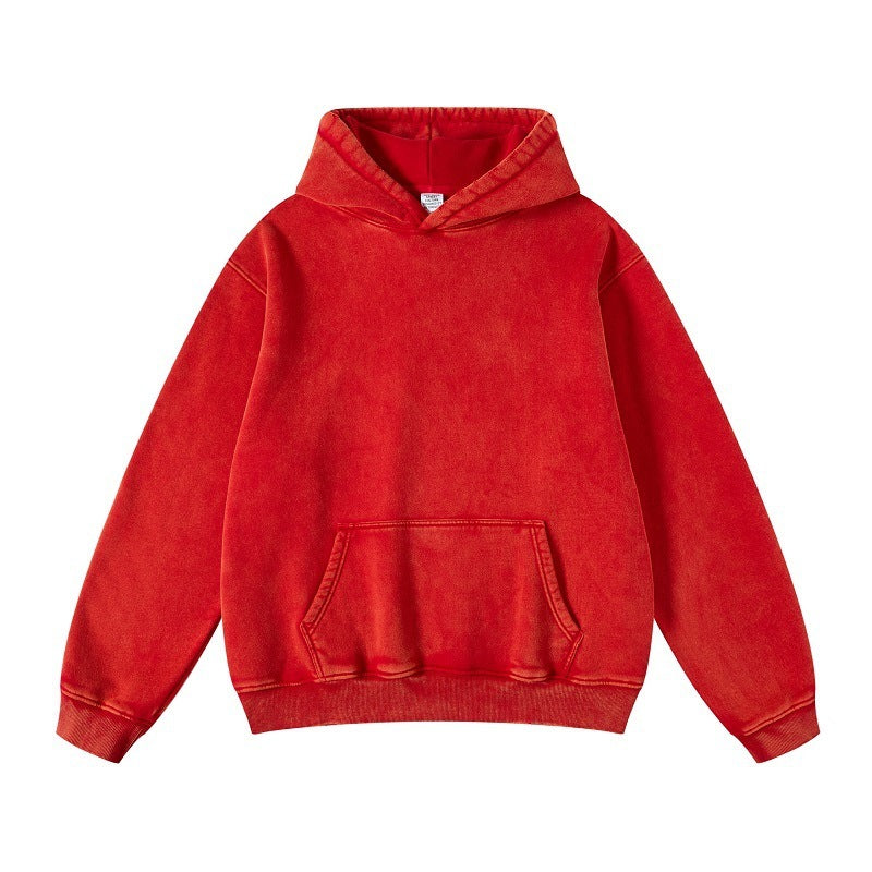 Women's Loose Retro Fleece Hooded Sweatshirt Pi-Mart
