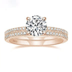 S925 Four-claw Inlaid 12 Karat 7mm Round Zircon Set Ring Pi-Mart