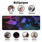1pc Durable Gaming Mouse Pad with Stylish Geometric Design - Waterproof, Non-Slip, Washable Desk Mat for Keyboard, Sketchbook - Ideal Gift for Gamers, Office, and Study Accessories - Polyester Material No Battery Required Lootquake LLC
