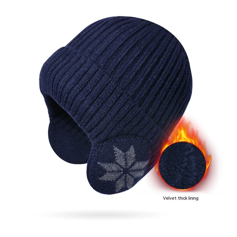 Thermal Knitting Woolen Cap Men's Fleece-lined Thickened Winter Trending Products Pi-Mart