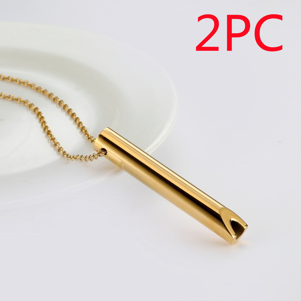Breathing Necklace Adjustable Breathing Relieve Pressure Ornament Stainless Steel Decompression Jewelry Pi-Mart