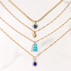 Multi-layer Pink Heart Crystal Pendant Necklaces