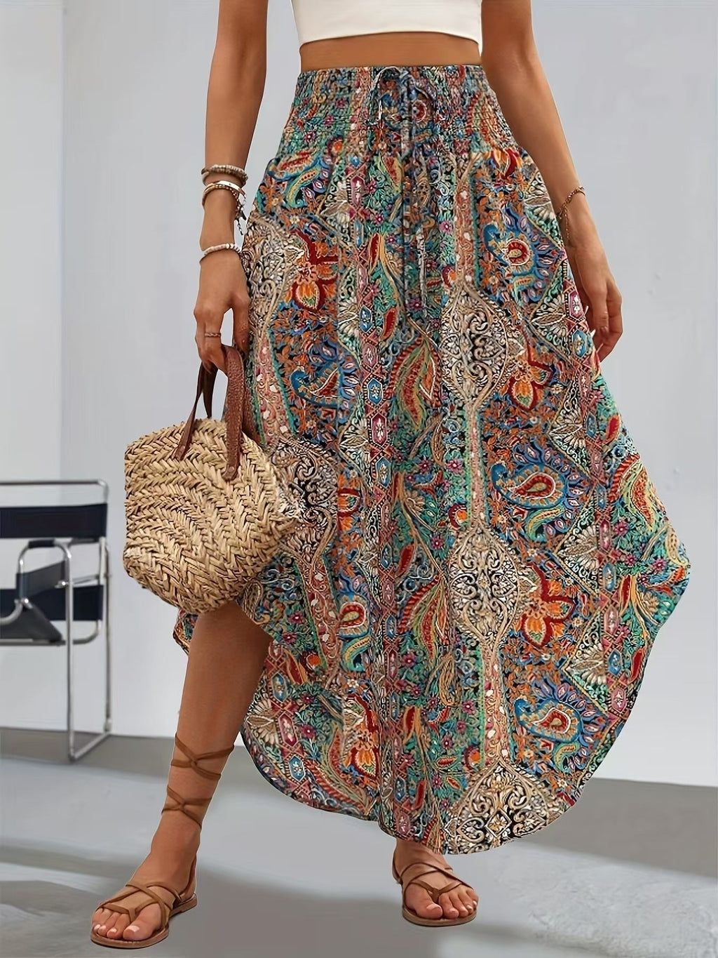 Personality Printed A- Line Skirt Casual Lootquake LLC