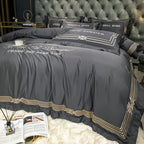 Tencel Quilt Cover Embroidered European Washed Cotton Four-piece Set Pi-Mart