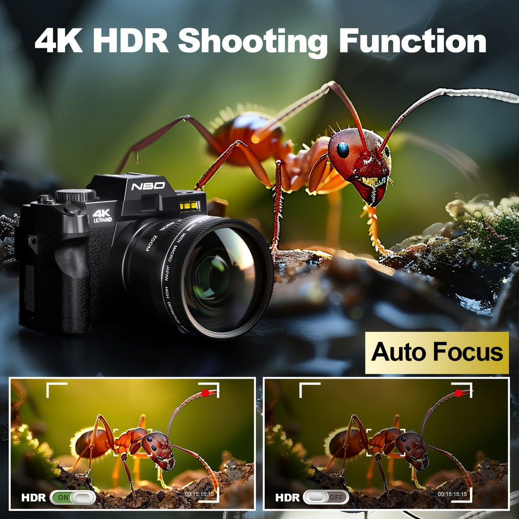 NBD S100 Pro 4K Digital Cameras For Photography, 48MP/60FPS Video Camera For Vlogging, WiFi & App Control Vlogging Camera, Small Camera With 32GB TF Card.Wide-Angle & Macro Lens Lootquake LLC