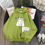 Women's Student Hooded Plus Velvet Padded Jacket Sweater Pi-Mart