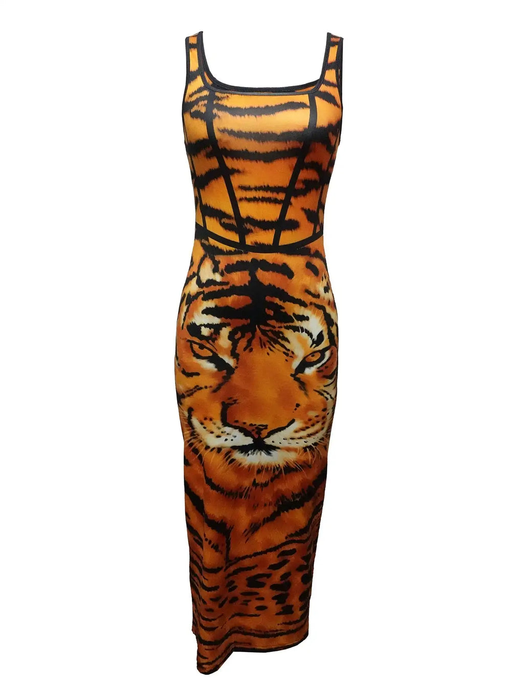 Ladies' Tiger Print Slim Fit Casual Dress - SJB-DIAMOND ELITES