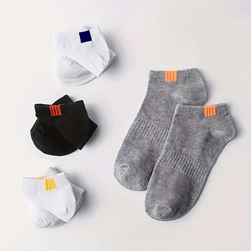 5 Pairs Unisex Letter Graphic Socks, Stylish & Breathable Low Cut Ankle Socks, Women's Stockings & Hosiery Lootquake LLC