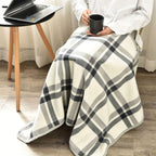 1pc Cozy Polar Fleece Shawl Blanket - Soft Double Layer Thick Plaid Pattern, Warm Autumn and Winter Wearable Throw Blanket for Office, Home, and Outdoor - Perfect for Chilly Days and Gift Giving