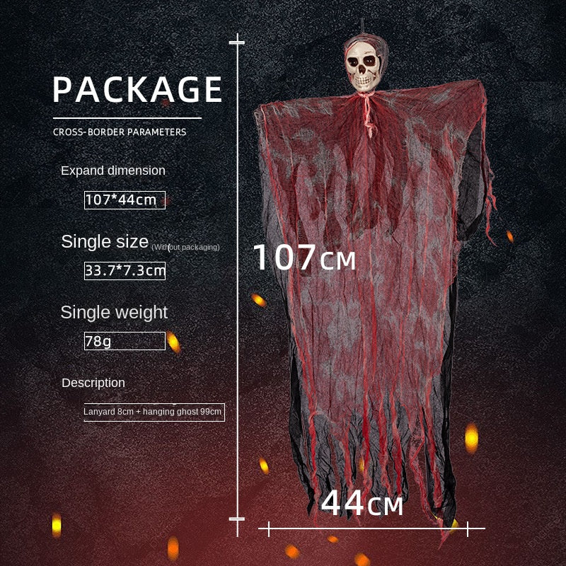 Halloween Haunted House Porch Yard Dress Up Scary Spider Web Cotton Suit Scary Hanging Ghost Decoration Blood Veil Little Hanging Ghost - SJB-DIAMOND ELITES