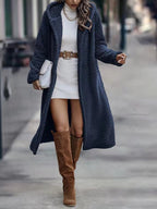 Autumn Winter Fashion Elegant Long Coat Woman Plush Warm Faux Fleece Coat Women Teddy Jacket Female Teddy Coat Outwear Ladies Pi-Mart