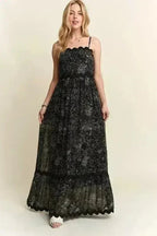 Floral Maxi Cami Dress – Adjustable Straps & Flowy Silhouette