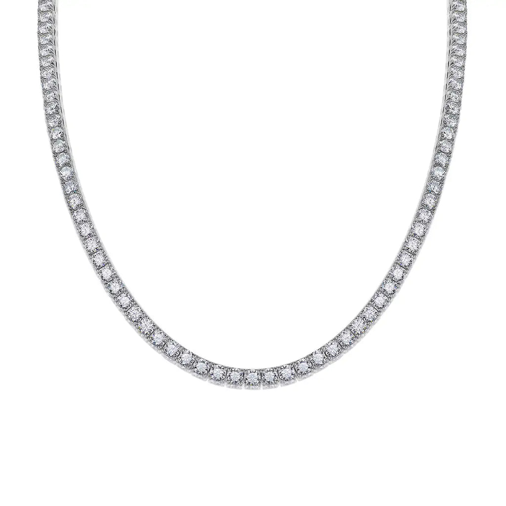 Long Star River Luxury Fashion Inlaid Mosan Diamond S925 Silver Necklace