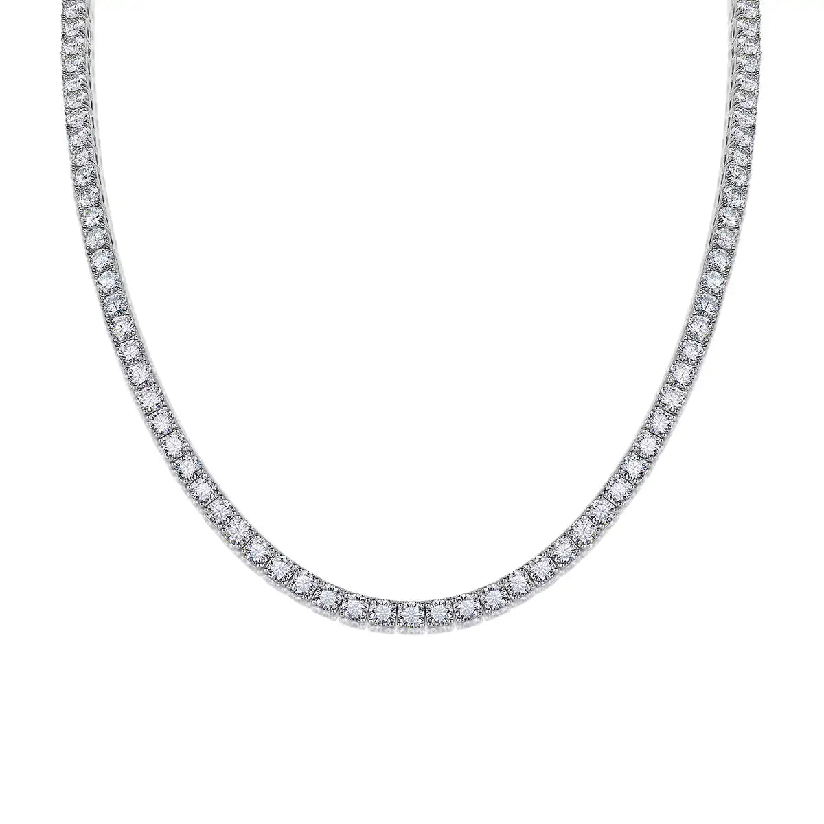 Long Star River Luxury Fashion Inlaid Mosan Diamond S925 Silver Necklace