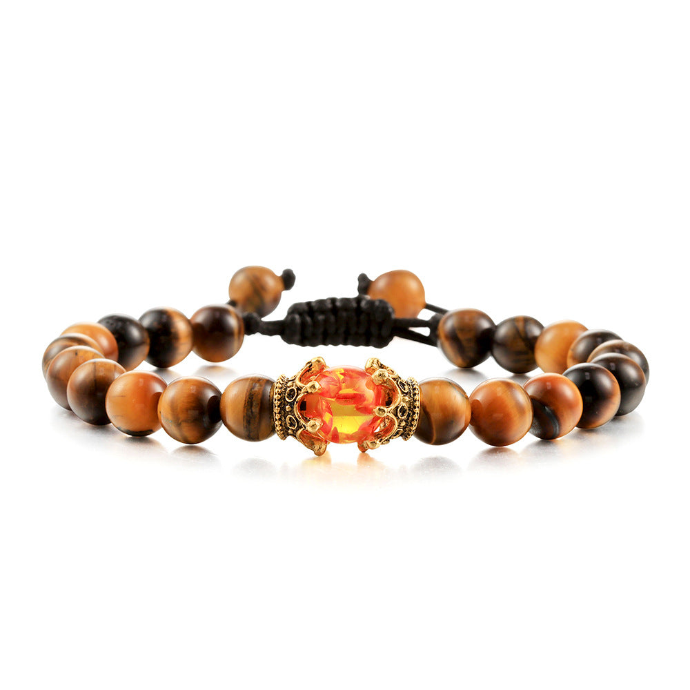 Beaded Hand Rope Volcanic Stone Bracelet Pi-Mart