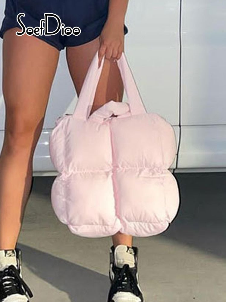 Zipper Cotton-padded Jacket Bag Pi-Mart