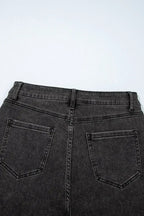 White Raw Hem High Waist Denim Shorts