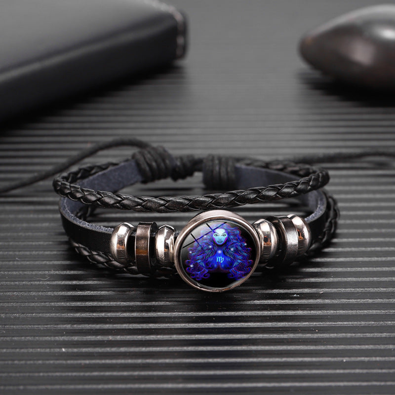 Zodiac Constellation Bracelet Braided Design Bracelet For Men Women Kids Pi-Mart