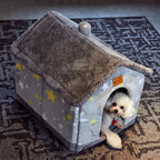 Foldable Dog House Pet Cat Bed Winter Dog Villa Sleep Kennel Removable Nest Warm Enclosed Cave Sofa Pets Supplies Pi-Mart