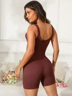 Scoop Neck Wide Strap Active Romper